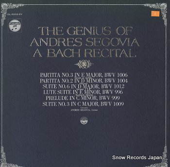 SEGOVIA, ANDRES bach recital, a