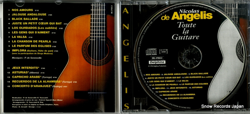 ANGELIS, NICOLAS DE toute la guitare DEL27052.2