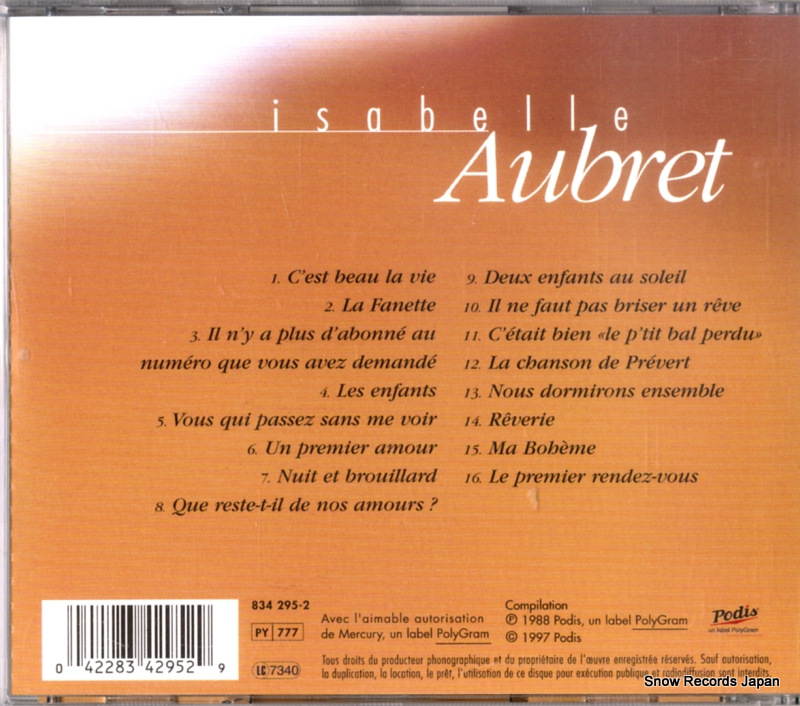 AUBRET, ISABELLE isabelle aubret 834295-2
