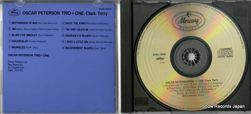 PETERSON, OSCAR oscar peterson trio + one PHCE-10020