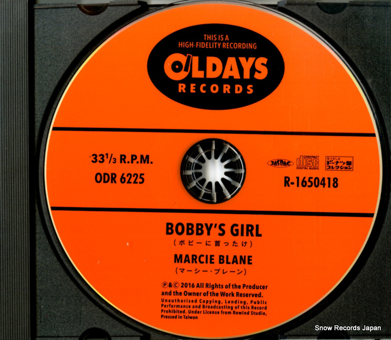 BLANE, MARCIE bobby's girl ODR6225
