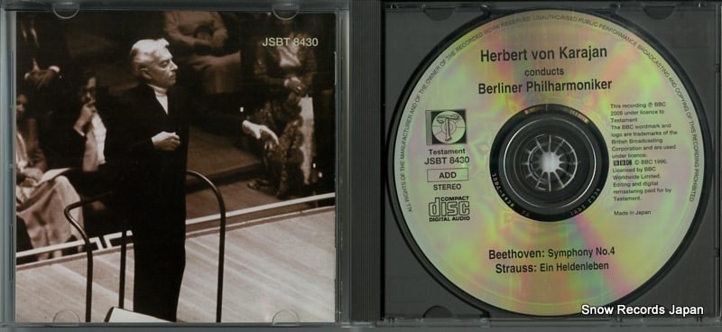 KARAJAN, HERBERT VON beethoven; symphony no.4 JSBT.8430