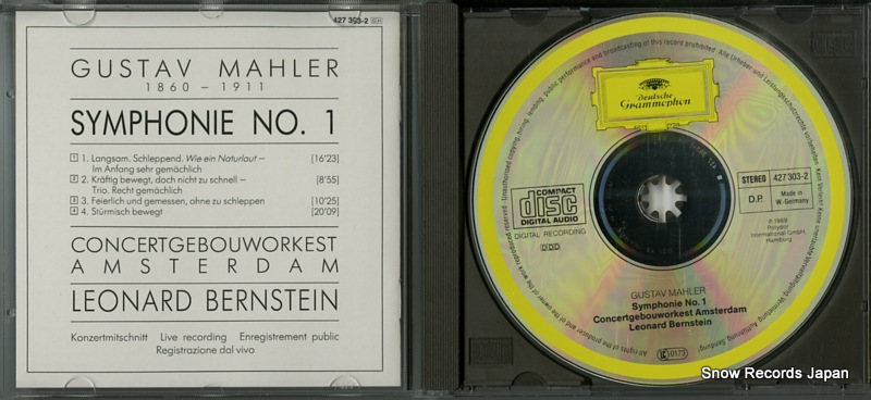 BERNSTEIN, LEONARD mahler; symphonie no.1 427303-2