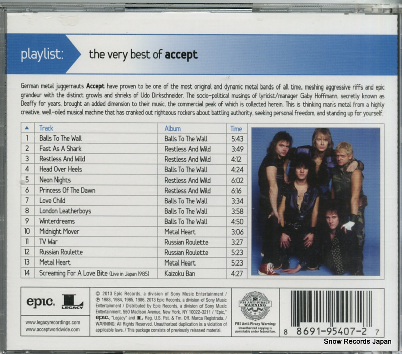 ACCEPT playlist: the very best of accept 88691954072