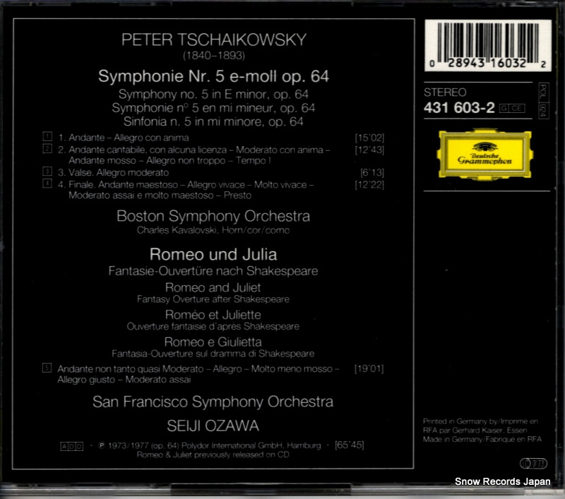OZAWA, SEIJI tschaikowsky; symphonie no.5 