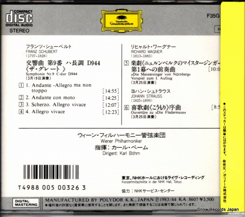 BOHM, KARL aufnahme in der nhk hall, tokyo 1975 F35G20017