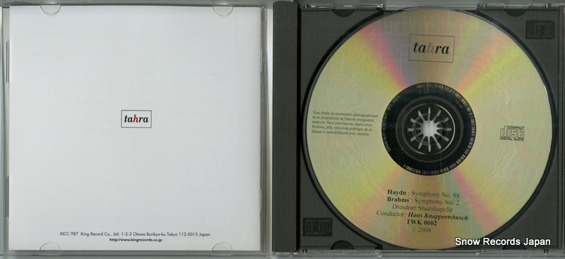KNAPPERTSBUSCH, HANS haydn; symphony no.88 KICC987 / TAH303