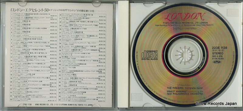 ANSERMET, ERNEST stravinsky; the firebird 223E1138