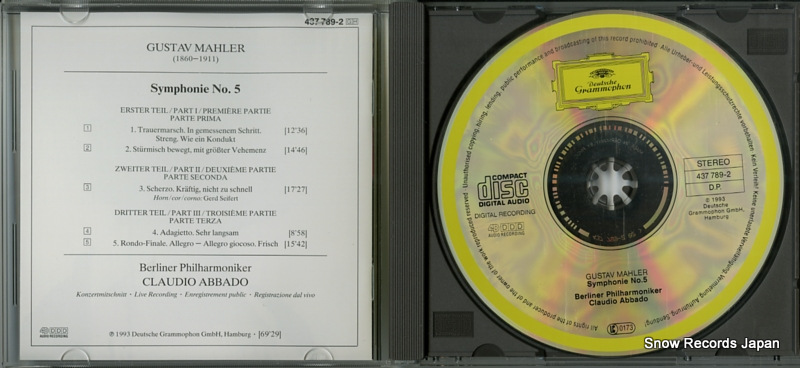 ABBADO, CLAUDIO mahler; symphonie no.5 437789-2