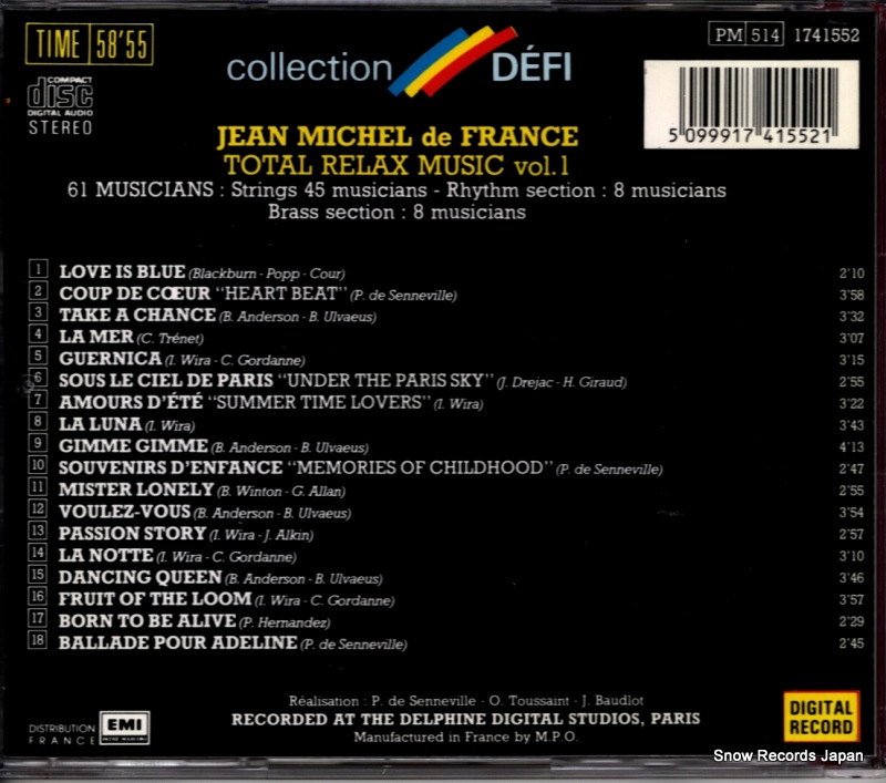 MICHEL, JEAN total relax music vol.1 1741552