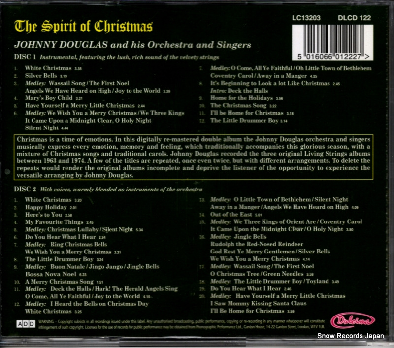 DOUGLAS, JOHNNY the spirit of christmas DLCD122