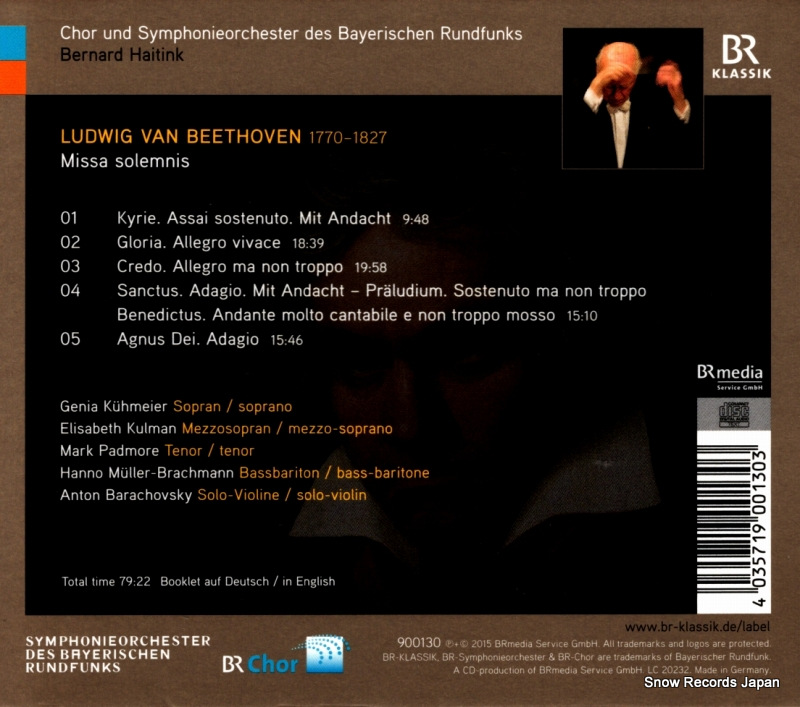 HAITINK, BERNARD beethoven; missa solemnis 900130