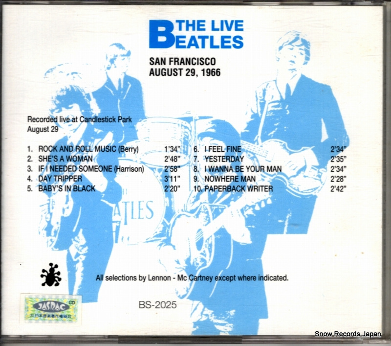 BEATLES, THE san francisco august 29, 1966 BS-2025