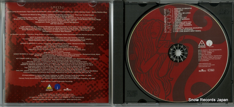MAROON5 songs about jane 82876632282