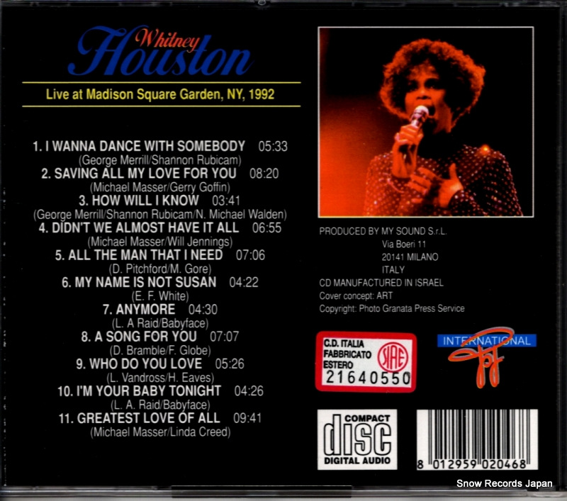 HOUSTON, WHITNEY live at madison square garden, ny, 1992 INP-046