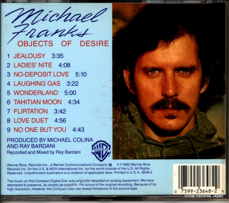 FRANKS, MICHAEL objects of desire 3648-2