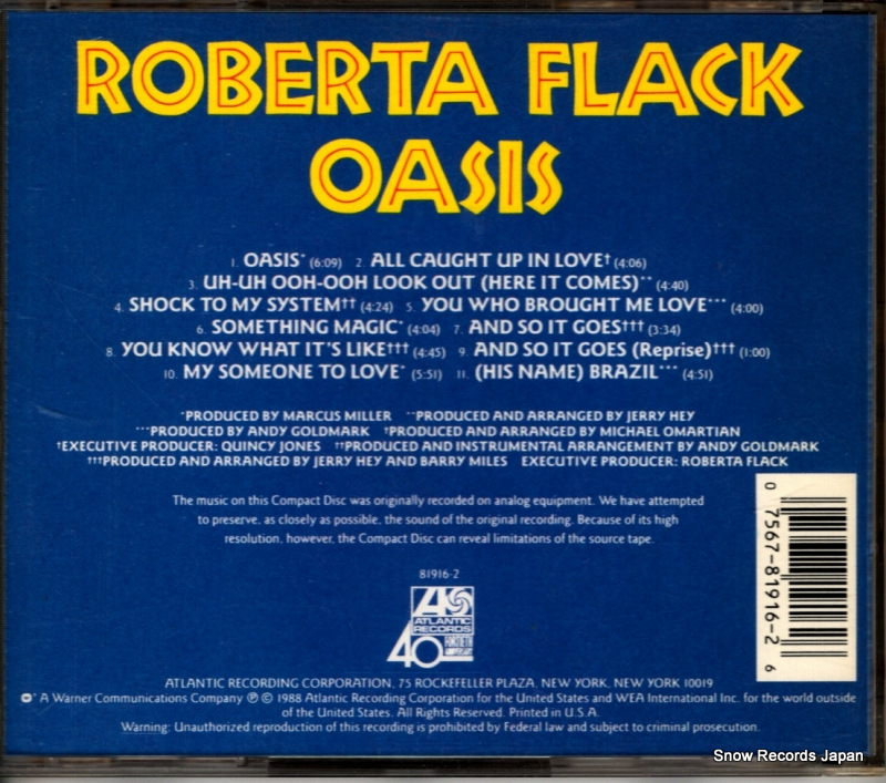 FLACK, ROBERTA oasis 781916-2