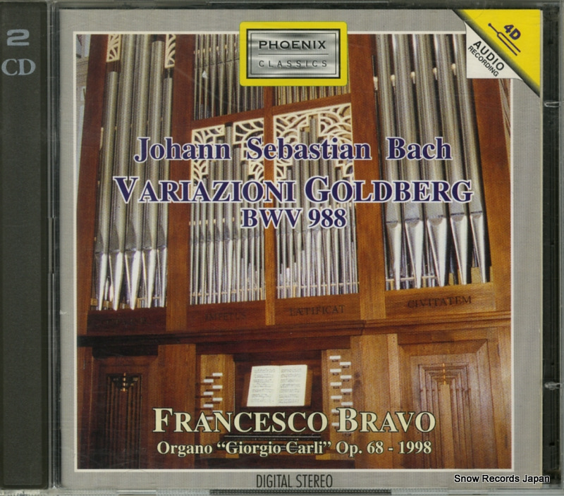 FRANCESCO BRAVO bach; variazioni goldberg bwv988 PH99513
