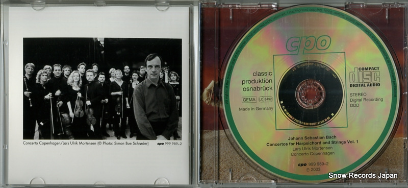 MORTENSEN, LARS ULRIK bach; harpsichord concertos vol.1 CPO999989-2