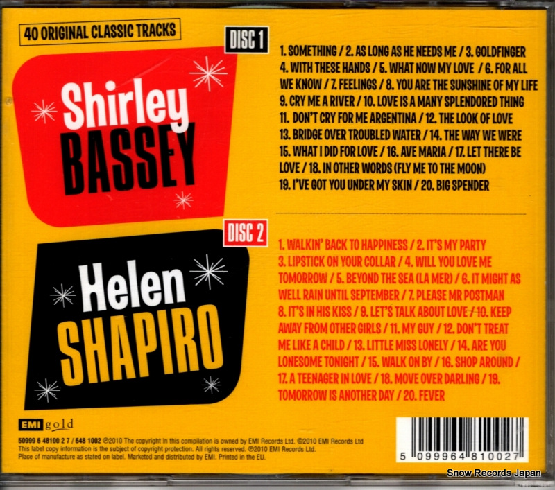 BASSEY, SHIRLEY, AND HELEN SHAPIRO classic icons 5099964810027
