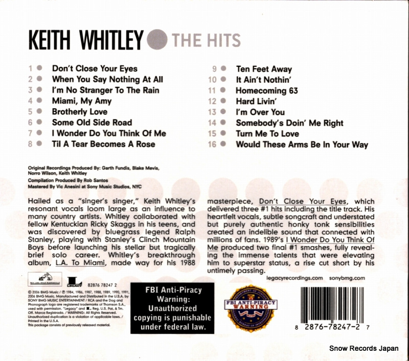 WHITLEY, KEITH the hits 82876782472