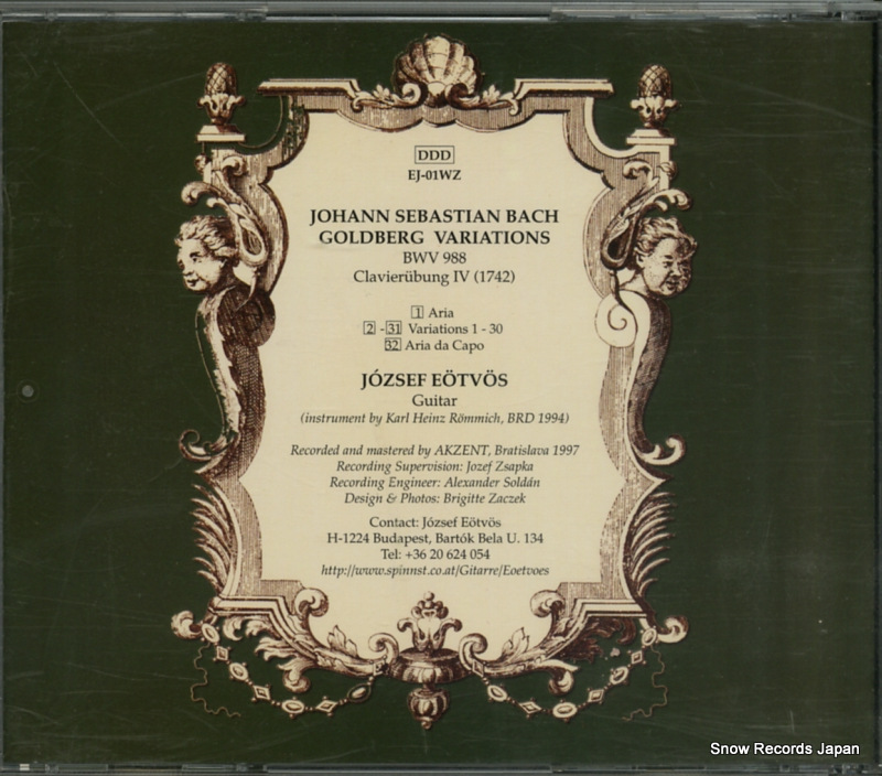 EOTVOS, JOZSEF bach; goldberg variations EJ-01WZ / KKCC-4270