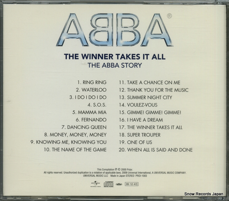 ABBA the winner takes it all - the abba story PROI-1003