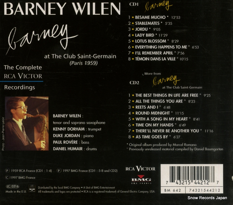 WILEN, BARNEY barney at the club saint-germain (paris 1959) 74321544212