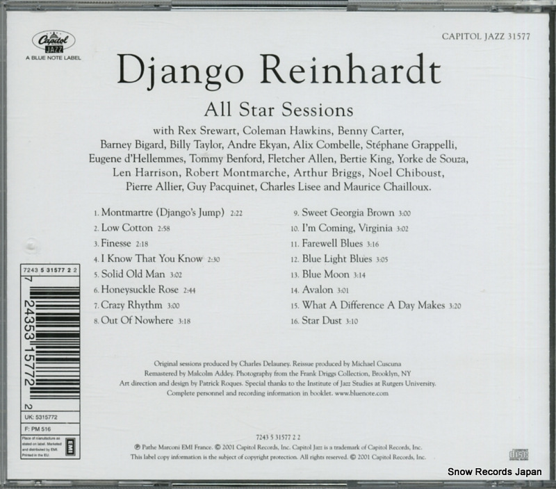 REINHARDT, DJANGO all star sessions 724353157722
