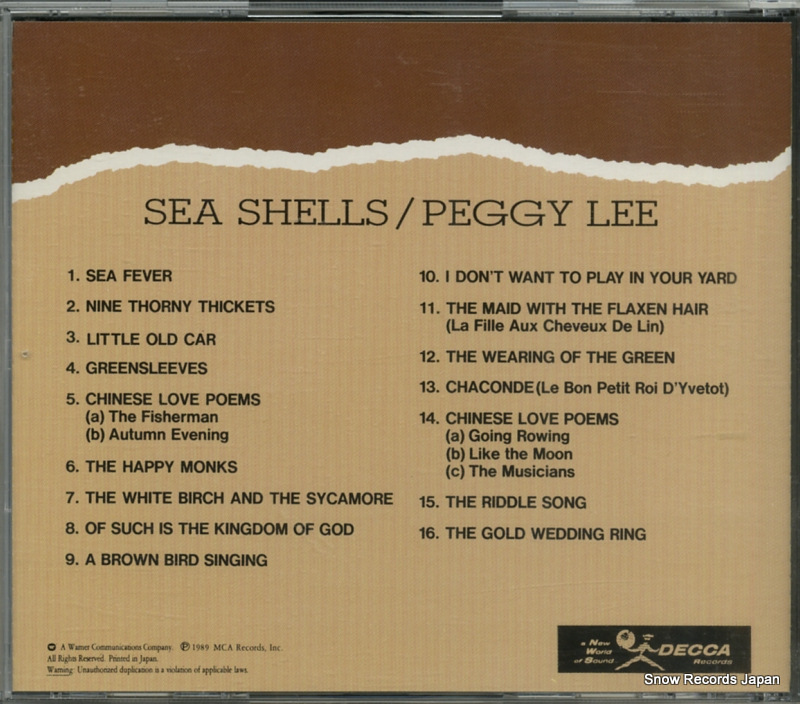LEE, PEGGY sea shells 25P2-2831