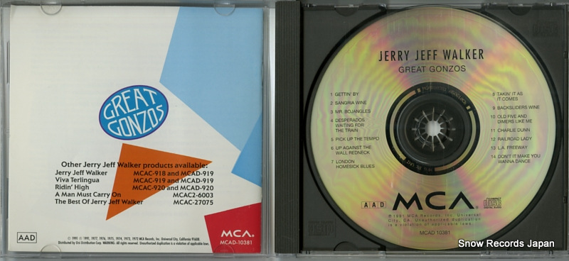 WALKER, JERRY JEFF great gonzos MCAD-10381
