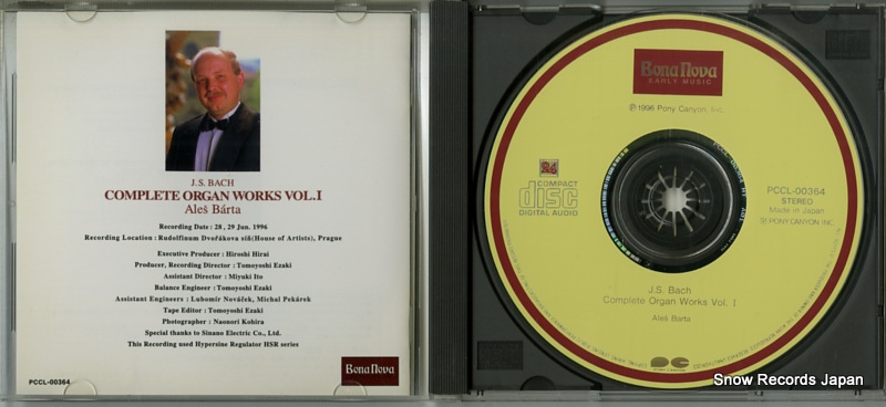 BARTA, ALES bach; complete organ works vol.1 PCCL-00364