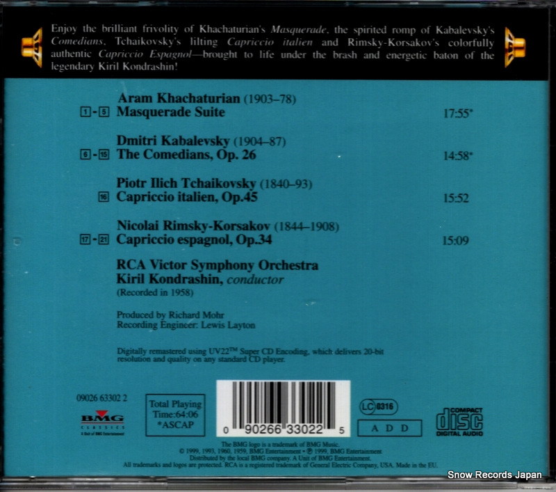 KONDRASHIN, KYRIL khachaturian; masquerade suite 09026633022