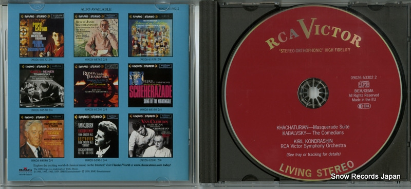 KONDRASHIN, KYRIL khachaturian; masquerade suite 09026633022