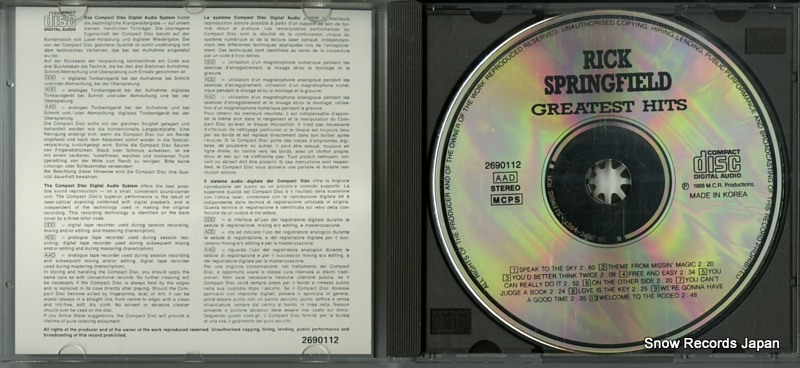 SPRINGFIELD, RICK greatest hits 2690112