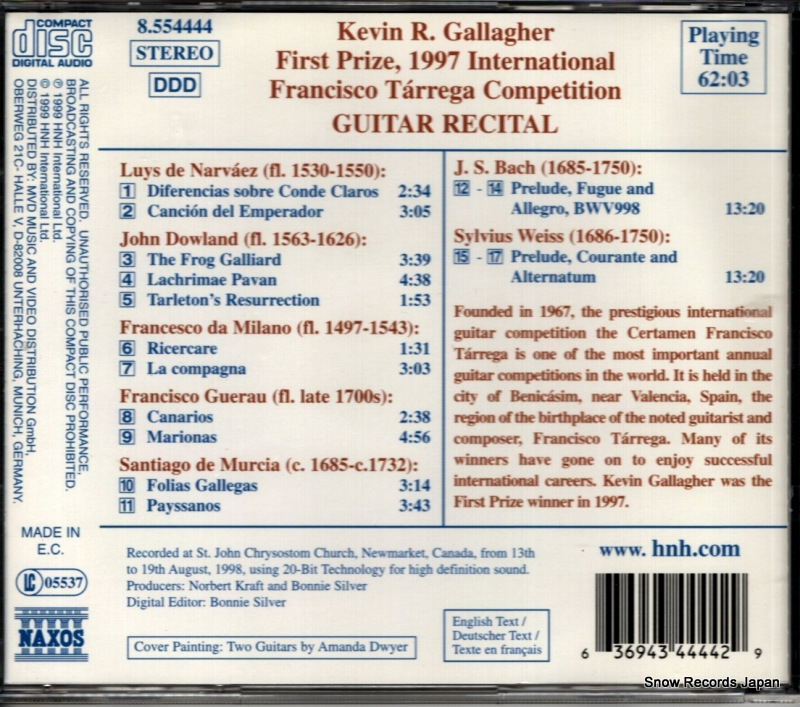 GALLAGHER, KEVIN R. guitar recital 8.554444