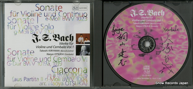 KIRIYAMA, TAKESHI / OTUKA, NAOYA bach; werke fur violine und cembalo vol.1 ALCD-1048