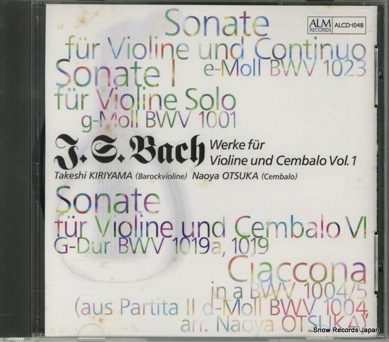 KIRIYAMA, TAKESHI / OTUKA, NAOYA bach; werke fur violine und cembalo vol.1 ALCD-1048