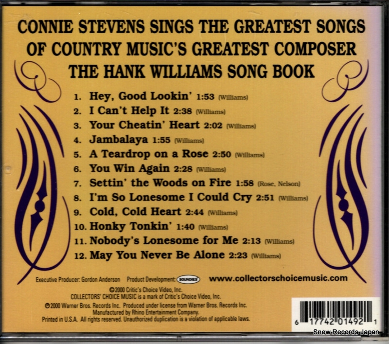 STEVENS, CONNIE the hank williams song book CCM-149-2