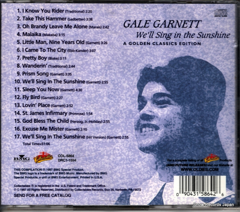 GARNETT, GALE we'll sing in the sunshine COL-5864