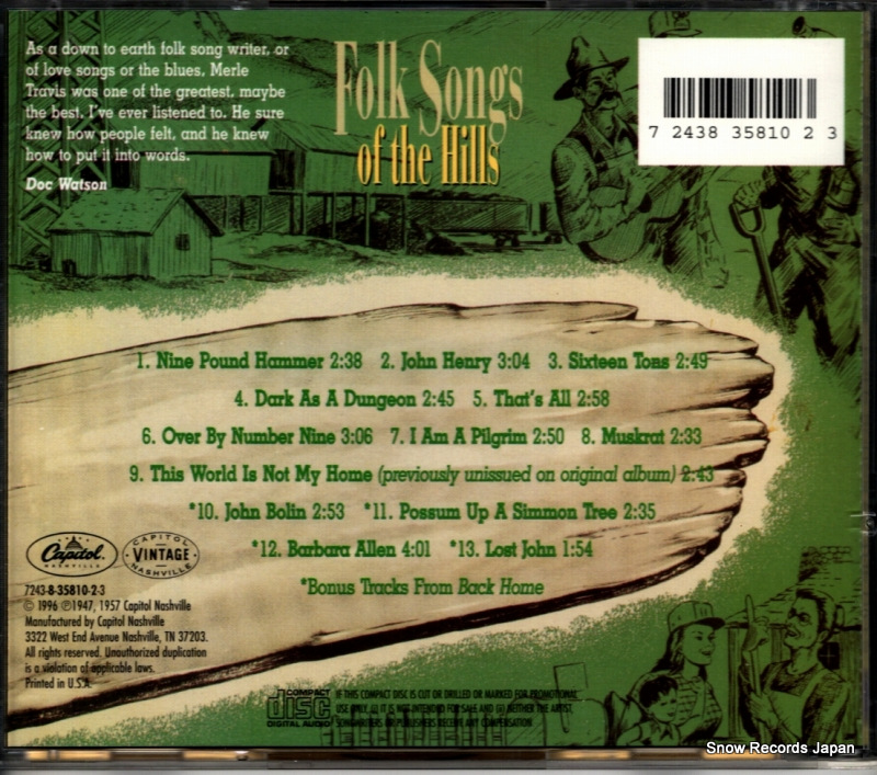 TRAVIS, MERLE folk songs of the hills 7243-8-35810-2-3