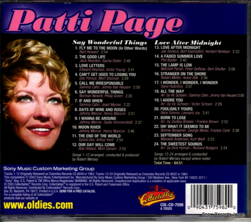 PAGE, PATTI say wonderful things / love after midnight COL-CD-7598 / A70325