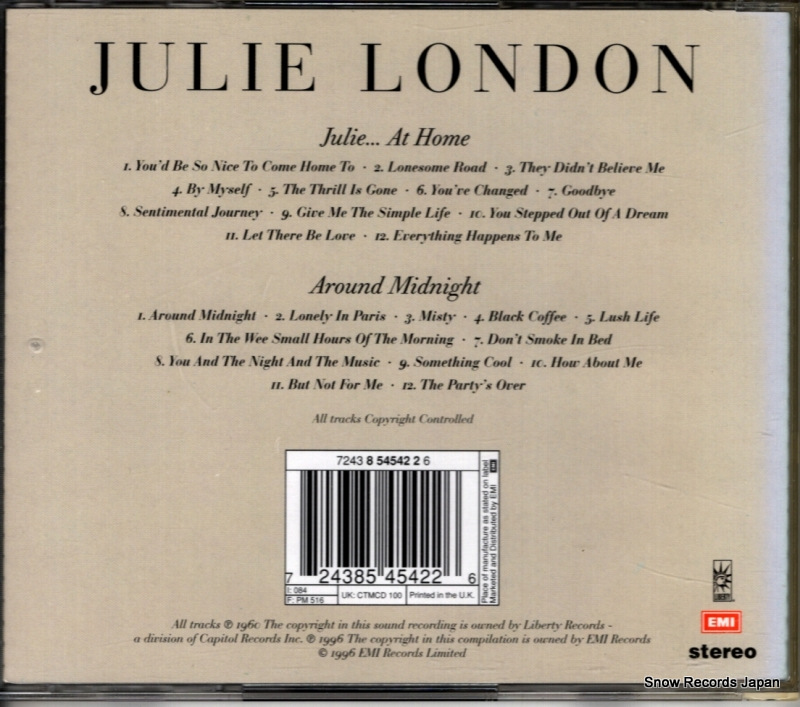 LONDON, JULIE julie...at home / around midnight 724385454226 / CTMCD100