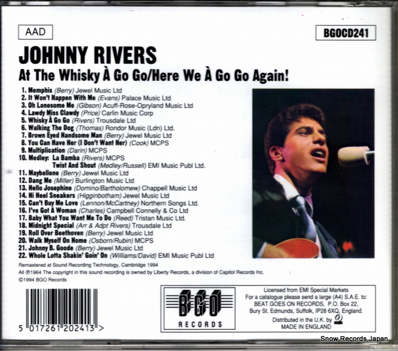 RIVERS, JOHNNY at the whisky a go go / here we a go go again!  BGOCD241
