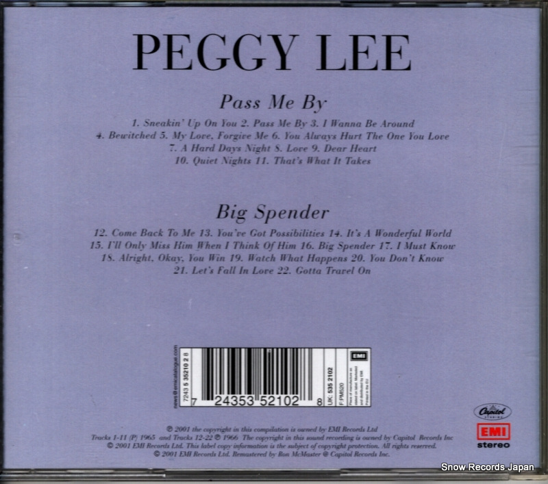 LEE, PEGGY pass me by / big spender 724353521028 / 5352102