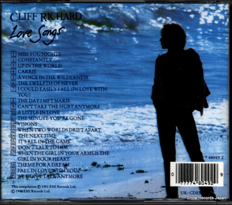 RICHARD, CLIFF love songs CDP7480492 / CDEMTV27