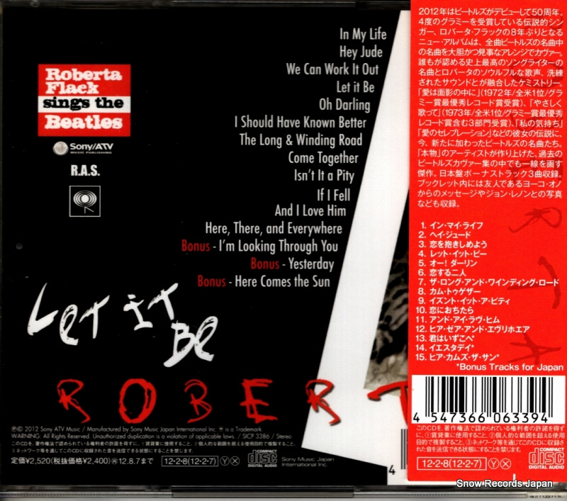 FLACK, ROBERTA let it be roberta SICP3386