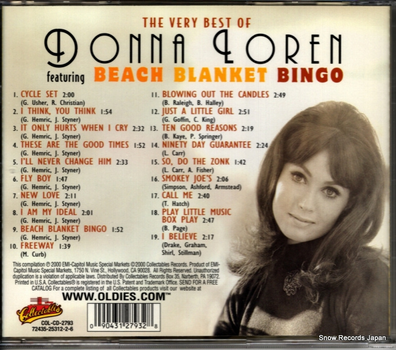 LOREN, DONNA the very best of donna loren featuring beach blanket bingo COL-CD-2793