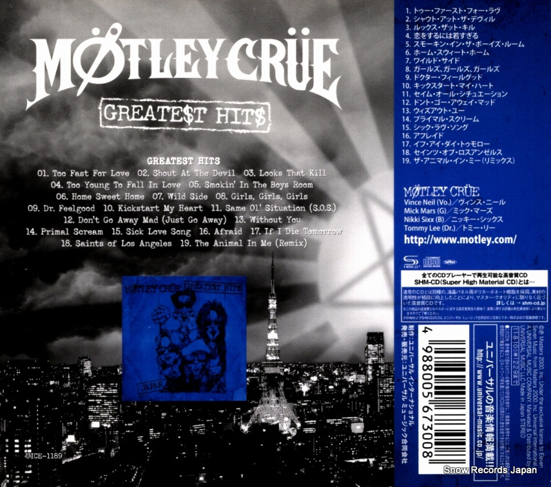 MOTLEY CRUE greatest hits UICE-1189