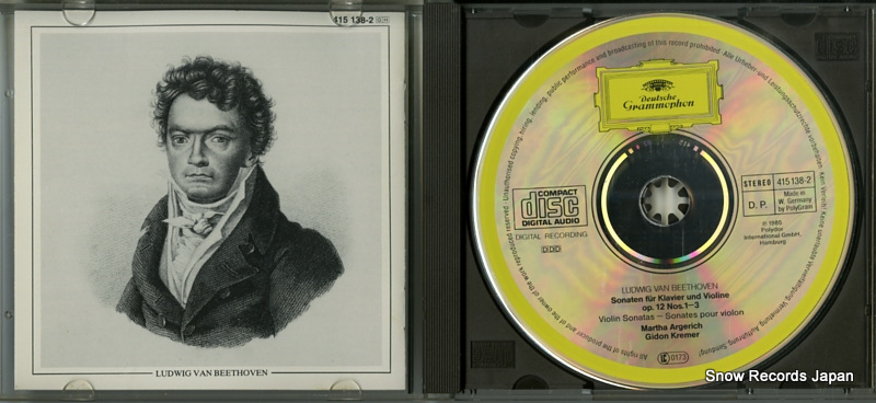 ARGERICH, MARTHA beethoven; violinsonaten nos.1-3 415138-2